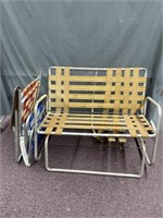 Webbed Gliding Loveseat, Beach Chair, Lawn Chair