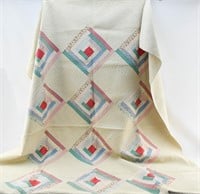 Vintage Large Quilt with Diamond Decoration