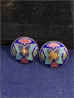 Butterfly enamel earrings