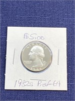 1982 s proof quarter coin