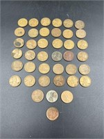 Wheat Pennies, 1940s & 1950s (38)