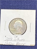 1982 s proof quarter coin