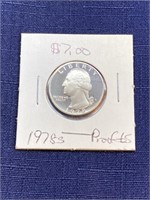 1978 s proof us quarter coin