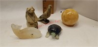 Carved larger  crystals gemstone  animals and