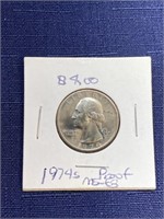 1974 s proof us quarter coin