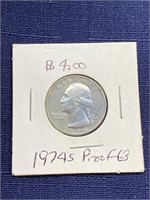 1974 s proof us quarter coin