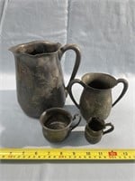 Silver Pitcher, Sugar Bowl, Cup and Toothpick
