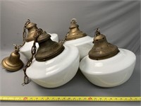 Four Matching Vintage Hanging Light Fixtures