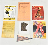 Assortment of 7 U of Minnesota Football Ephemera