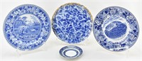 4 Blue & White Porcelain Decorative Plates