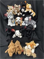 Lot of 19 Ty Beanie Baby Puppies & Kittens
