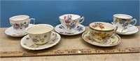 5 Teacup/Saucer Sets (England)