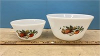 2 Vintage Federal Glass Vegetable Mixing Bowls