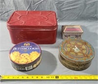 Metal Bread Box and Tins