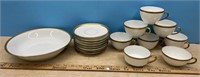 17 Pieces Limoges White w/Gold Trim Dishware.