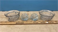 4 Glass Candle Holders