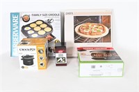NIB Griddle, Pizza Stone, Crock Pot, Cheese Grater