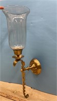 Metal Wall Sconce Candle Holder (23"H).  Chip In