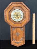 Vintage Hand Made Wall Clock W/ Key