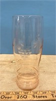 Vintage Etched Pink Depression Glass Vase (8"H)