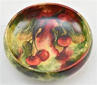Hand Painted Wood Bowl with Cherries