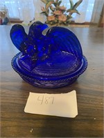 Cobalt blue Eagle on a nest candy dish
