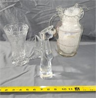 Vase, Hand Painted Pitcher, Lead Crystal Angel