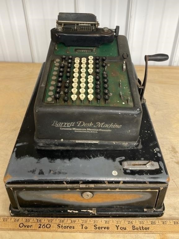 Barrett Desk Machine Indiana Cash Drawer Antique