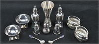 12 Pc (9 Sterling) Small Silver Dining & Bar Ware