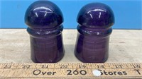 2 Purple Glass Insulators