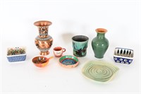 Signed Decorative Pottery, Egyptian Copper Vase