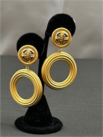 Givenchy goldtone clip on earrings