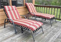 Outdoor Chaise Lounges & Side Table
