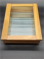 Oak Glass Shelf Shadow Box / Wall Display