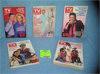 Group of vintage TV Guides