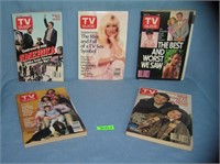 Group of vintage TV Guides