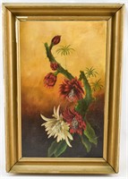 Original Painting on Canvas of Thorned Flowers
