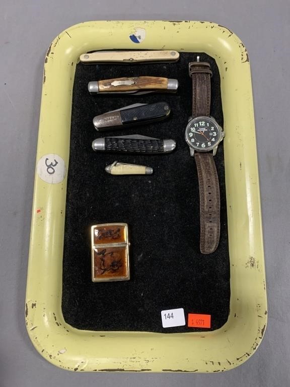 (5) Knives, Zippo, and Watch