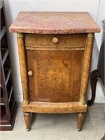 Vintage Marble Top French Nightstand