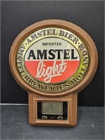 AMSTEL LIGHT Beer Bar Light Battery Op Clock 14"h