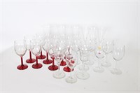 Crystal/Glass Wine, Champagne, Ruby Red Stemware