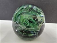 Green Swirel Glass Kerry Paperweight