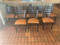 8 Vintage Tangerine Restaurant Chairs