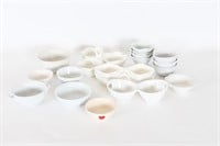White Stoneware/Porcelain Bowls, Condiment Servers