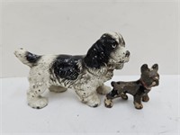 2 Cast Iron Dogs  1 1/2"  & 3 1/2" Long