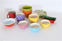 Multi-Color Polka Dot Bowls,Assorted Serveware