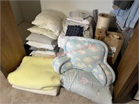Closet Contents- Pillows, Blankets, Sheets Etc.