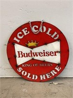 Metal Budweiser Beer Hanging Sign