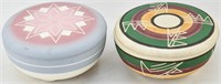 2 Sioux Pottery Matte Lidded Bowls