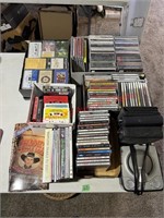 Assorted Cds & Tapes, Player